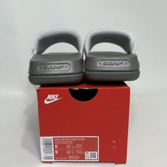 Nike Max Cirro Slides Sandals “White Gray Orange Platinum” 2024